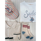Konges Sløjd Off White/Multi Strip 2 Pack Rib Socks