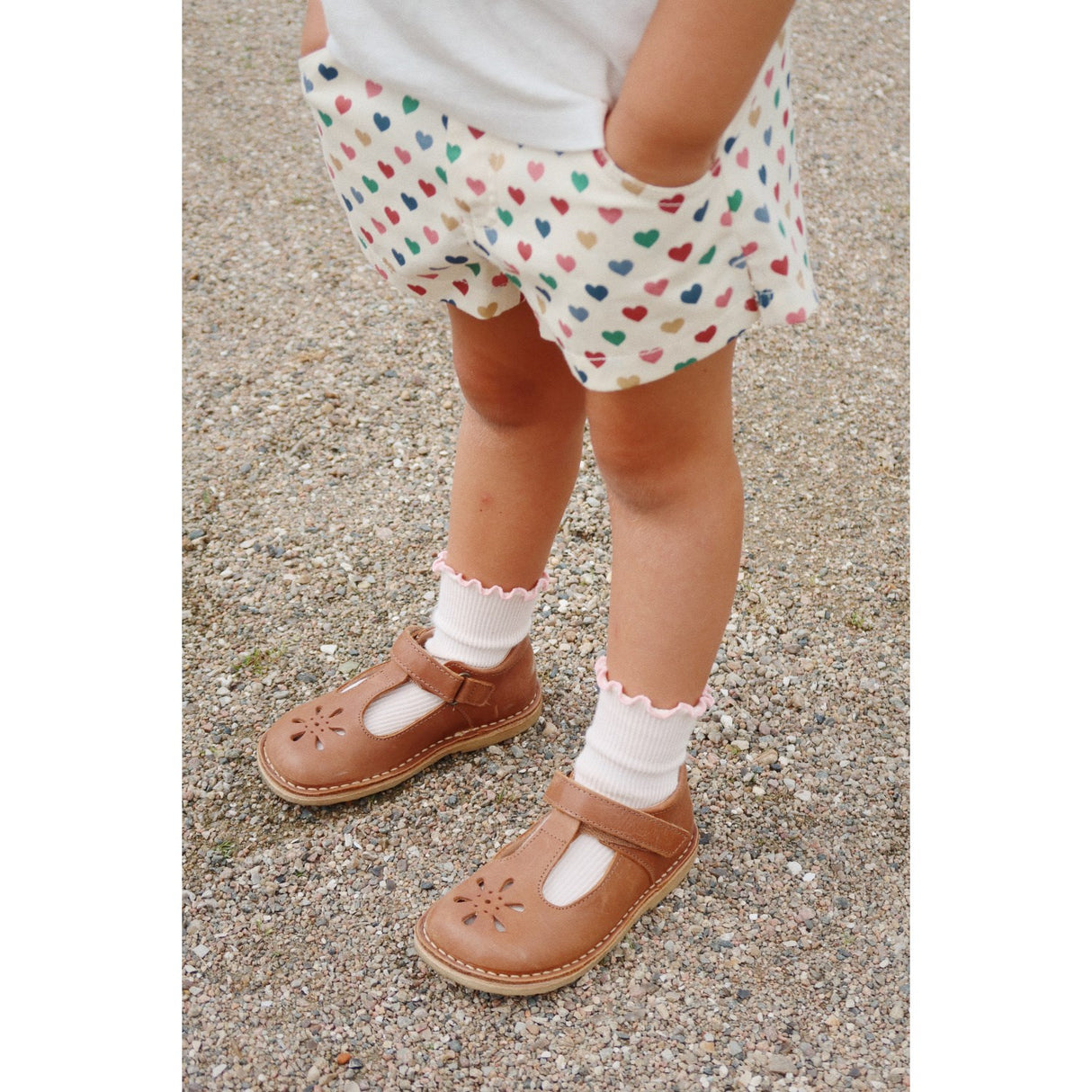 Konges Sløjd Rose/Off White 2 Pack Rib Frill Socks