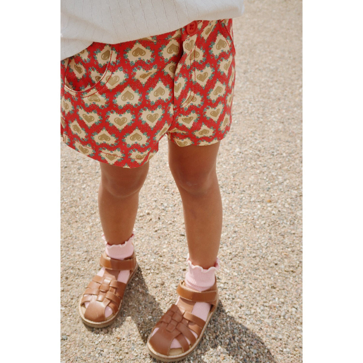 Konges Sløjd Rose/Off White 2 Pack Rib Frill Socks