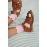 Konges Sløjd Rose/Off White 2 Pack Rib Frill Socks