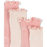 Konges Sløjd Rose/Off White 2 Pack Rib Frill Socks
