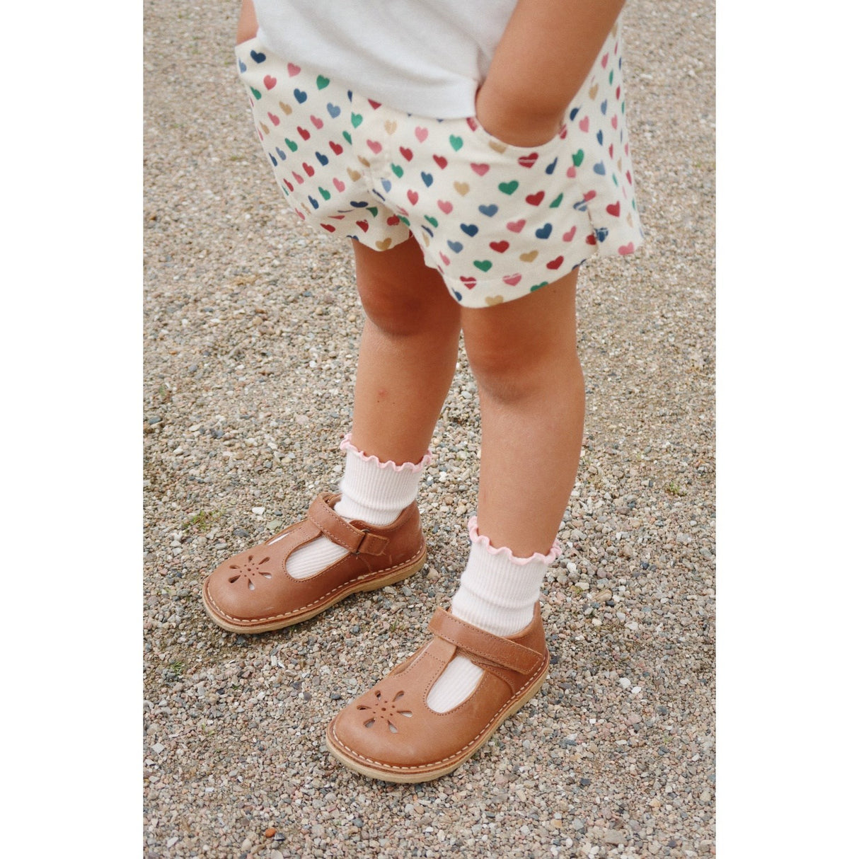 Konges Sløjd Rose/Off White 2 Pack Rib Frill Socks