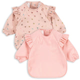 Konges Sløjd Cherry Sparkle 2 Pack Dinner Bib With Sleeves And Frill