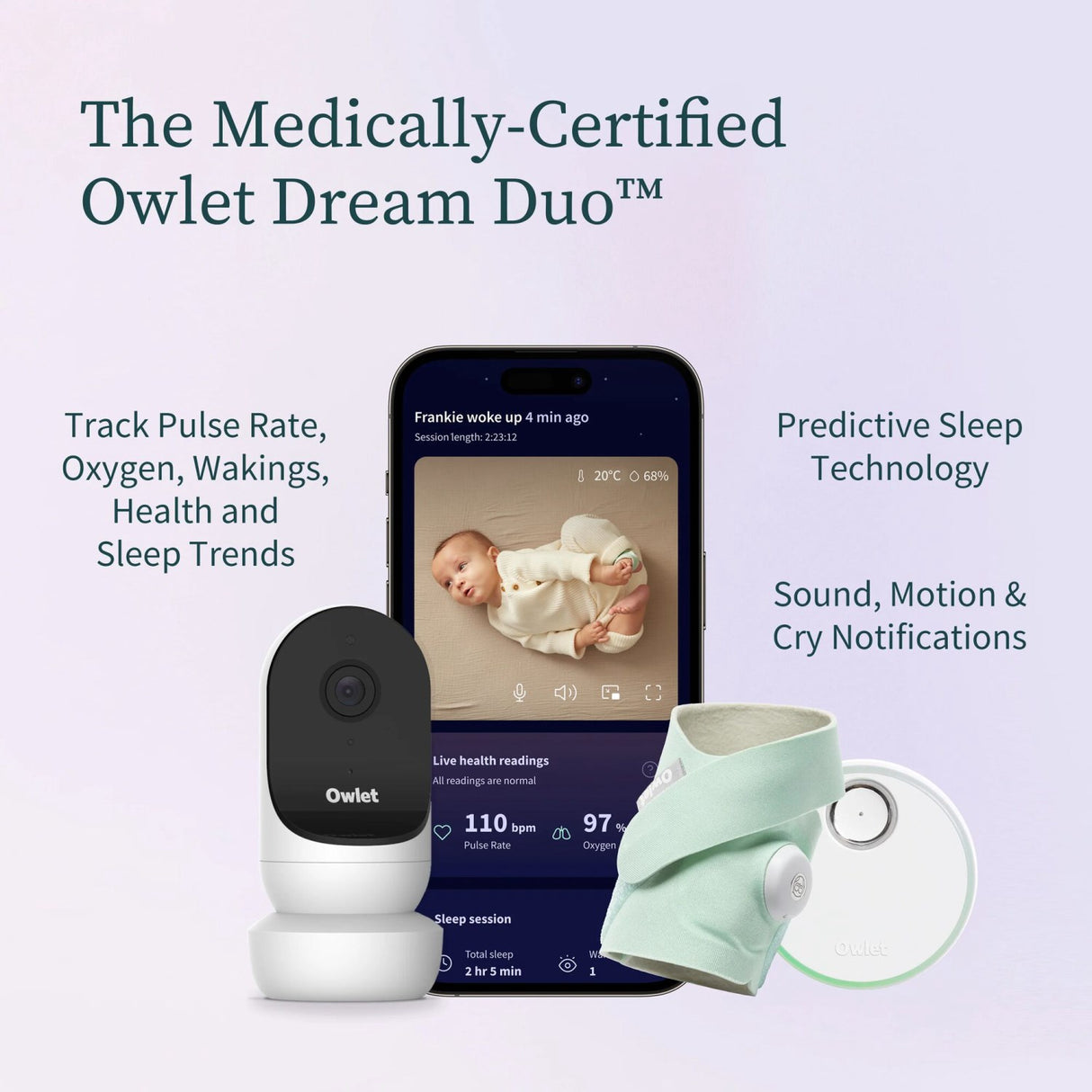 Owlet Mint Dream Sock + Cam2 Bundle