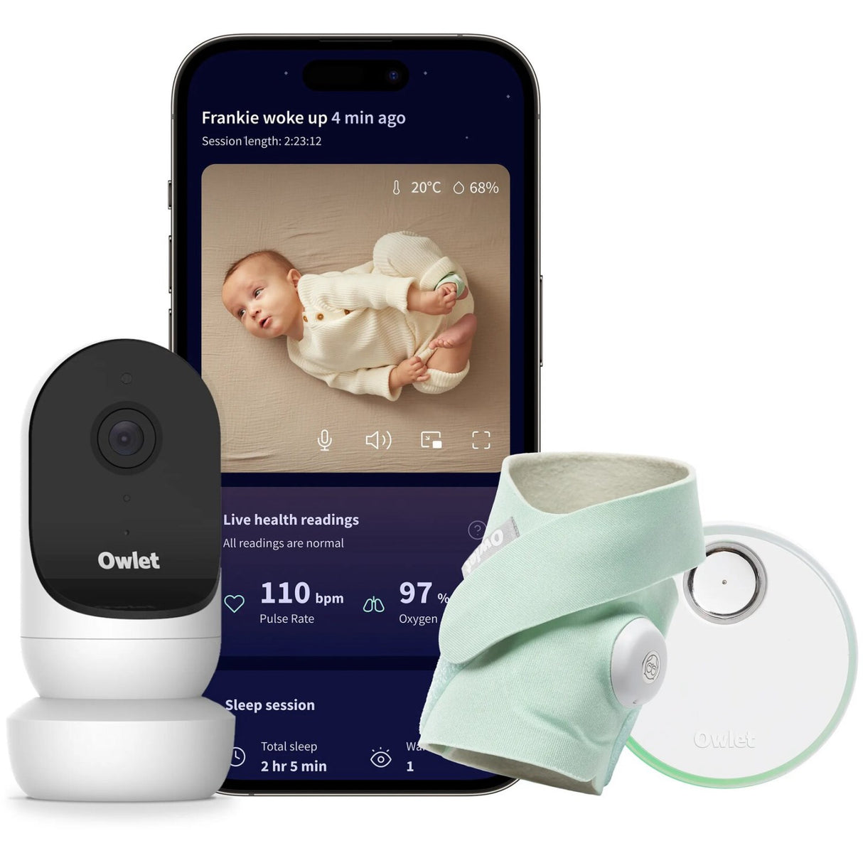 Owlet Mint Dream Sock + Cam2 Bundle
