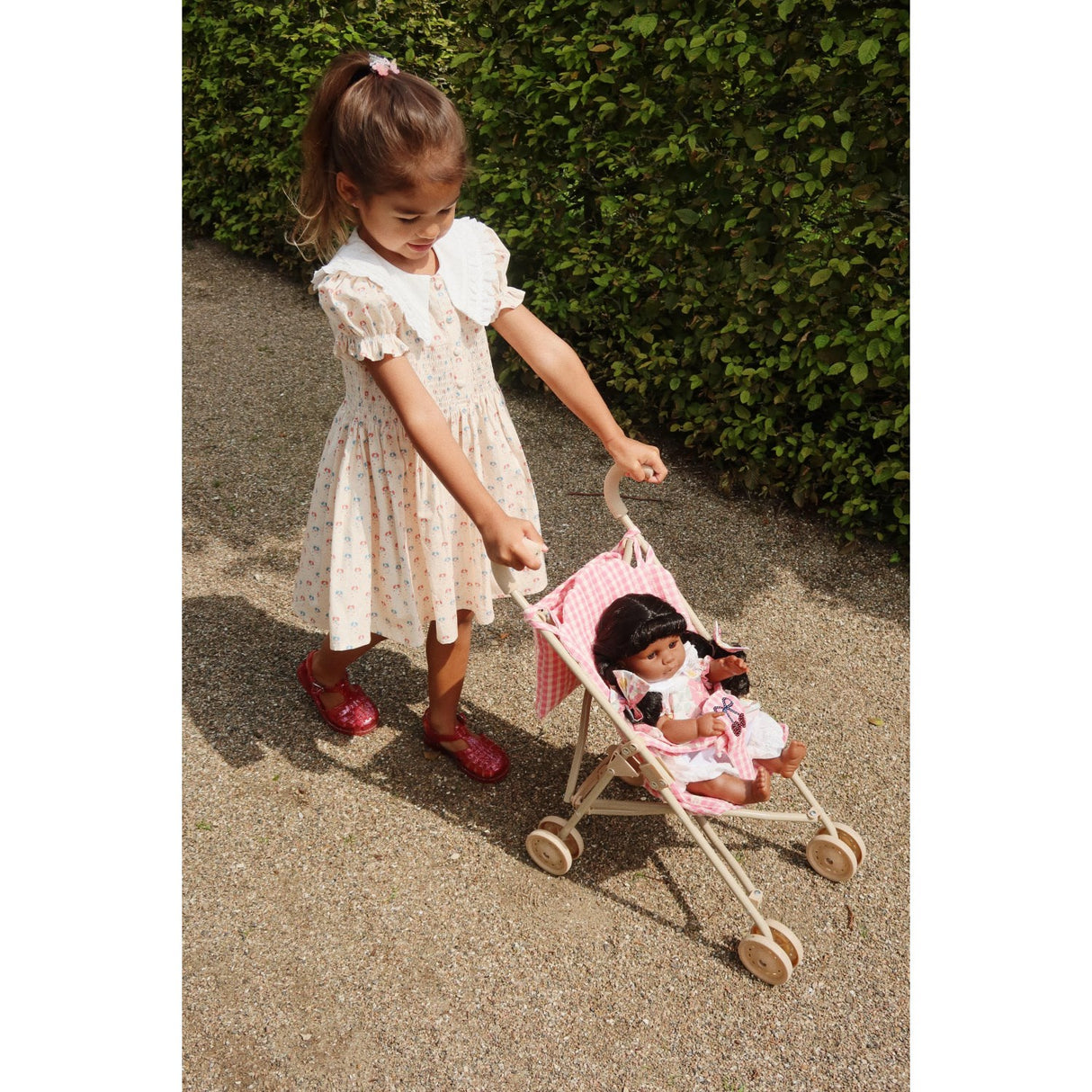 Konges Sløjd Bubblegum Check Cheeky Doll Stroller