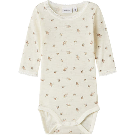 Name It Snow White Small Flowers Nbfwang Wool Needle Ls Body Noos