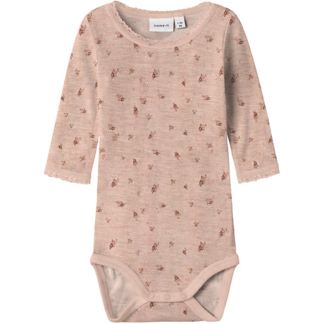 Name It Shadow Gray Small Flowers Nbfwang Wool Needle Ls Body Noos