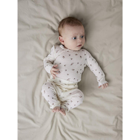 Name It Snow White Small Flowers Nbfwang Wool Needle Leggings Noos