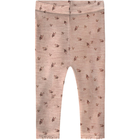 Name It Shadow Gray Small Flowers Nbfwang Wool Needle Leggings Noos