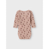 Name It Shadow Gray Bows Nbfwang Wool Rib Ls Body Aop