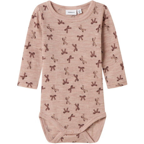Name It Shadow Gray Bows Nbfwang Wool Rib Ls Body Aop