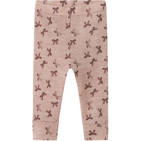 Name It Shadow Gray Bows Nbfwang Wool Rib Leggings Aop