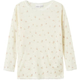 Name It Snow White Small Flowers Nmfwang Wool Needle Ls Top Noos