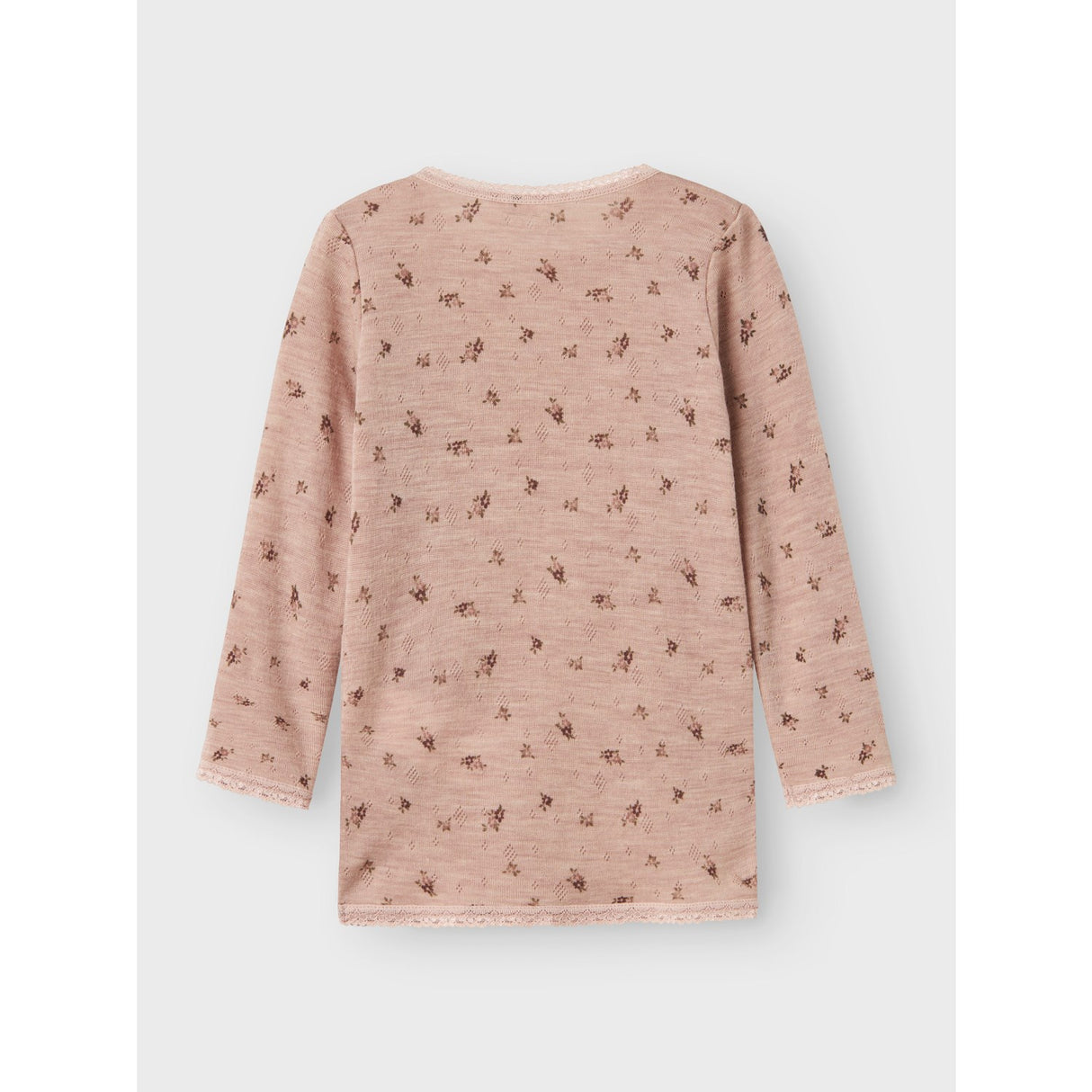 Name It Shadow Gray Small Flowers Nmfwang Wool Needle Ls Top Noos