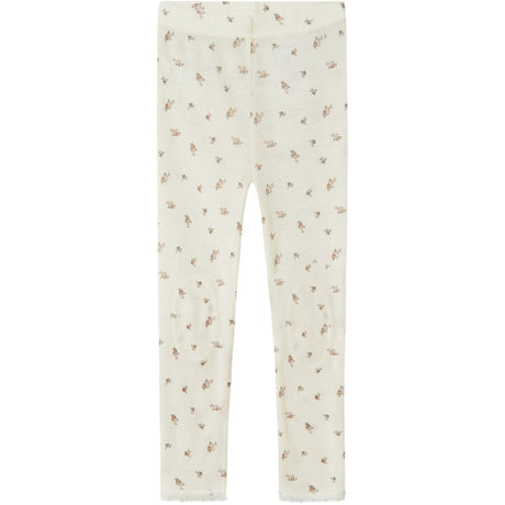 Name It Snow White Small Flowers Nmfwang Wool Needle Leggings Noos