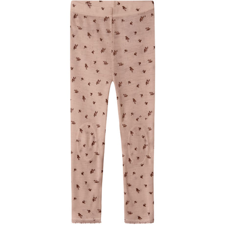 Name It Shadow Gray Small Flowers Nmfwang Wool Needle Leggings Noos