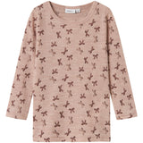 Name It Shadow Gray Bows Nmfwang Wool Rib Ls Top Aop