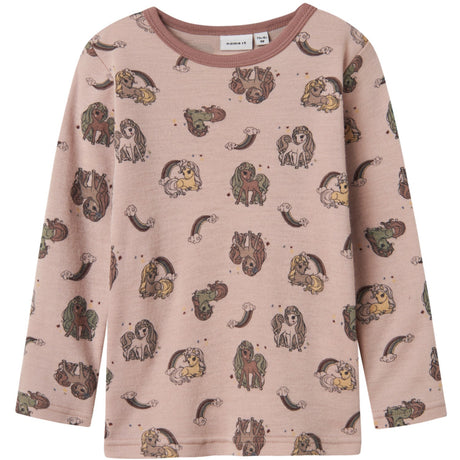 Name It Shadow Gray Unicorn Nmfwillit Wool Ls Top