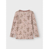 Name It Shadow Gray Long Flowers Nmfwillow Wool Ls Top