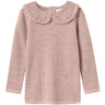 Name It Shadow Gray Nmfwang Wool Needle Ls Top W/Collar