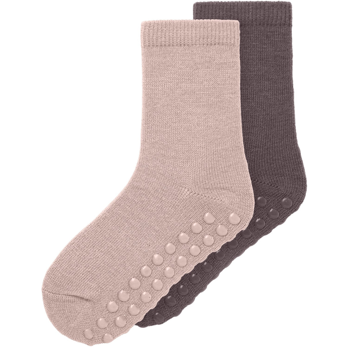 Name It Shadow Gray Nmfwak Wo/Bl 2P Socks W/Non Skid