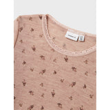 Name It Shadow Gray Small Flowers Nkfwang Wool Needle Ls Top