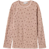 Name It Shadow Gray Small Flowers Nkfwang Wool Needle Ls Top