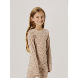 Name It Shadow Gray Small Flowers Nkfwang Wool Needle Ls Top