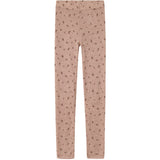 Name It Shadow Gray Small Flowers Nkfwang Wool Needle Leggings