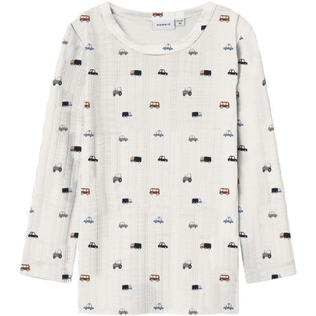 Name It Snow White Small Cars Nmmwang Wool Needle Ls Top Noos