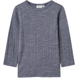 Name It Folkstone Gray Nmmwang Wool Needle Ls Top Solid Noos