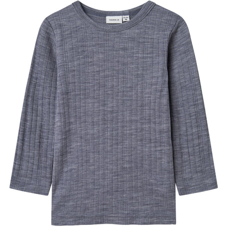 Name It Folkstone Gray Nmmwang Wool Needle Ls Top Solid Noos