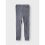 Name It Folkstone Gray Nmmwang Wool Needle Long Johns Solid Noos