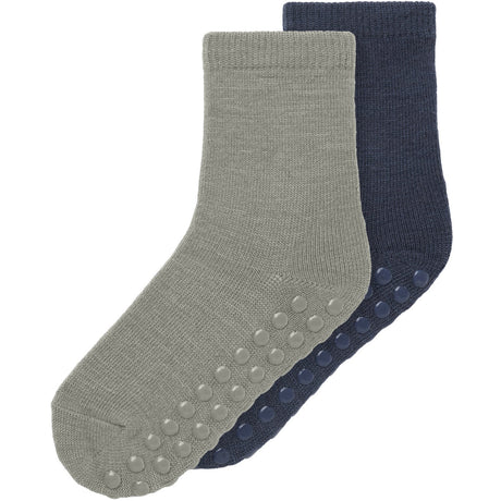 Name It Dried Sage Nmmwak Wo/Bl 2P Socks W/Non Skid