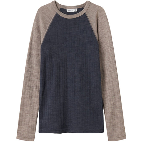 Name It Ombre Blue Satellites Sleeves Nkmwang Wool Needle Ls Top Solid