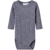 Name It Folkstone Gray Nbmwang Wool Needle Ls Body Solid Noos