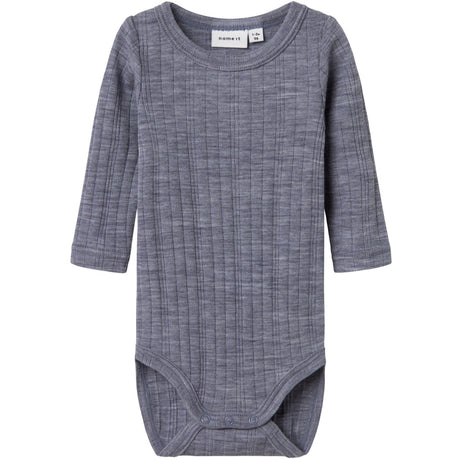 Name It Folkstone Gray Nbmwang Wool Needle Ls Body Solid Noos