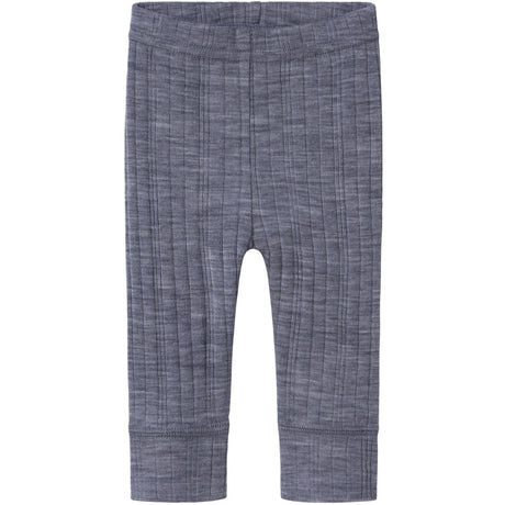 Name It Folkstone Gray Nbmwang Wool Needle Long Johns Solid Noos