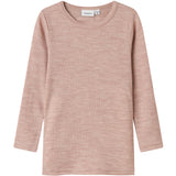 Name It Shadow Gray Nmnwax Wool Rib Ls Top Noos