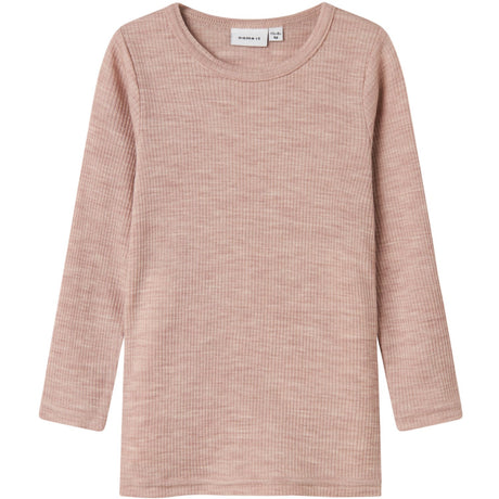Name It Shadow Gray Nmnwax Wool Rib Ls Top Noos