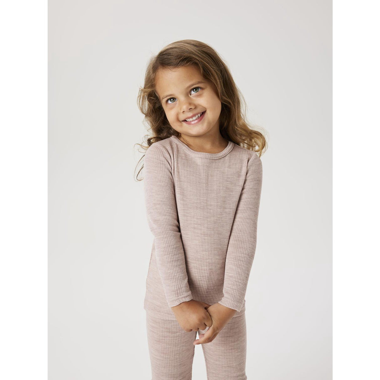 Name It Shadow Gray Nmnwax Wool Rib Ls Top Noos