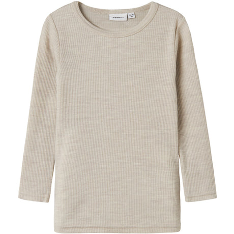 Name It Nacreous Cloud Nmnwax Wool Rib Ls Top Noos