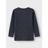 Name It Ombre Blue Nmnwax Wool Rib Ls Top Noos
