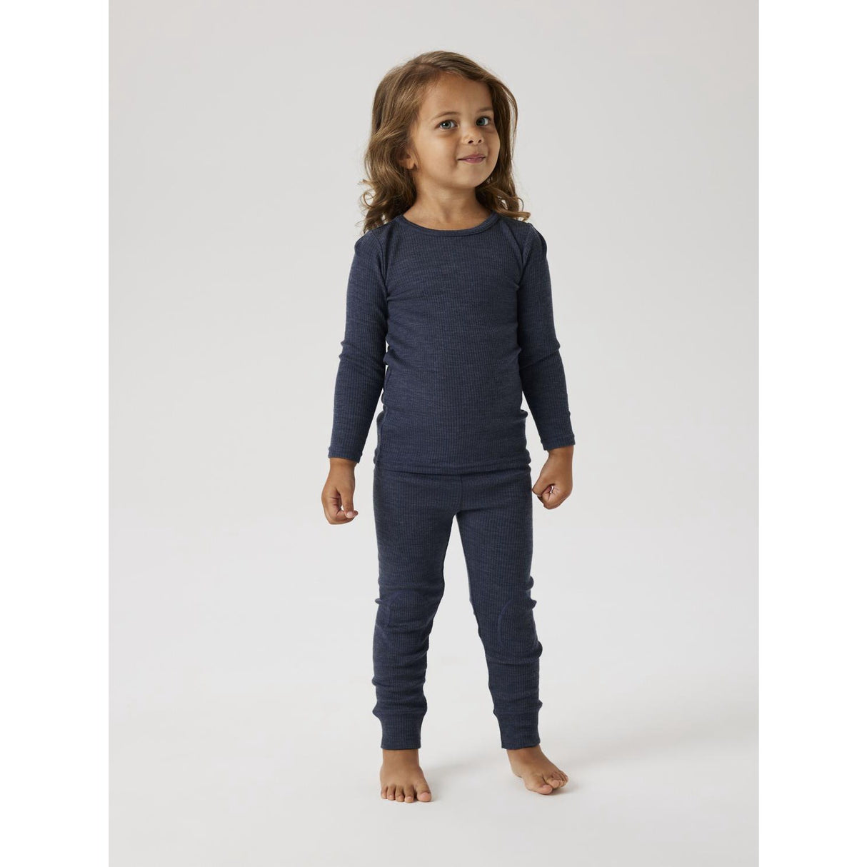 Name It Ombre Blue Nmnwax Wool Rib Ls Top Noos