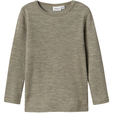 Name It Dried Sage Nmnwax Wool Rib Ls Top Noos