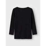 Name It Black Nmnwax Wool Rib Ls Top Noos