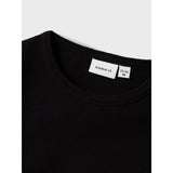 Name It Black Nmnwax Wool Rib Ls Top Noos