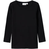 Name It Black Nmnwax Wool Rib Ls Top Noos