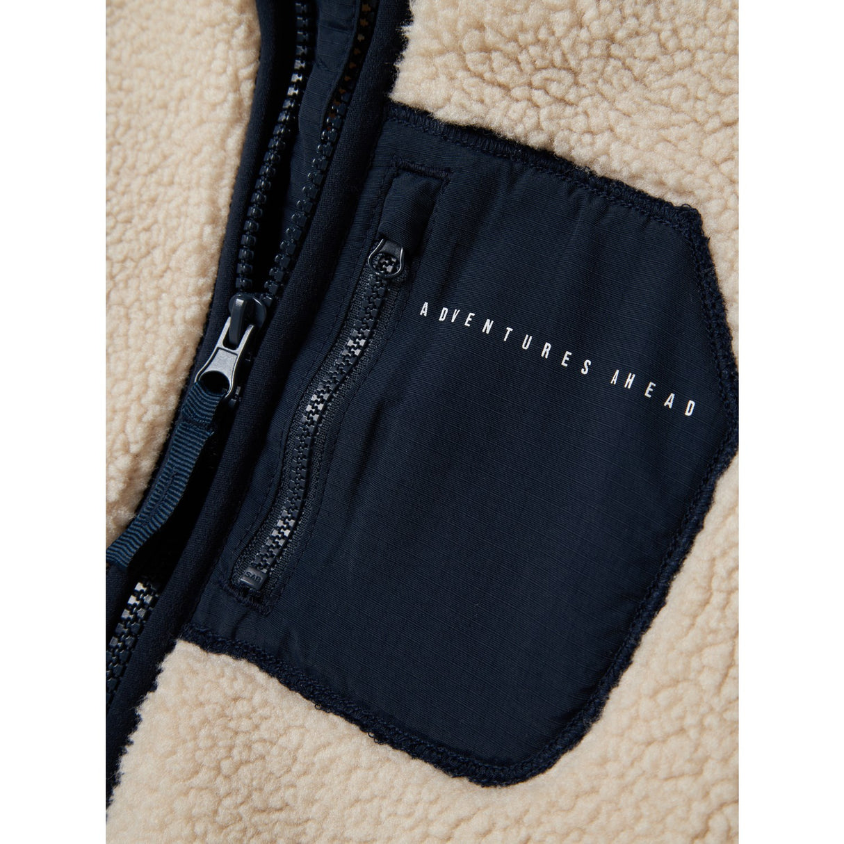 Name It Moonbeam Chest Pocket Dark Sapphire Nknmattia Sherpa Jacket Pb